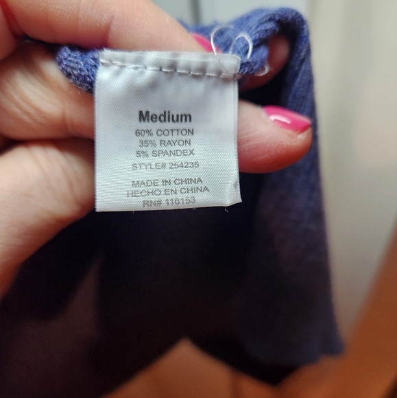 POOF APPAREL CARDIGAN 3/4 SLEEVE BLUE SOFT TUNIC WOMENS MEDIUM COTTON BLEND - Picture 7 of 8